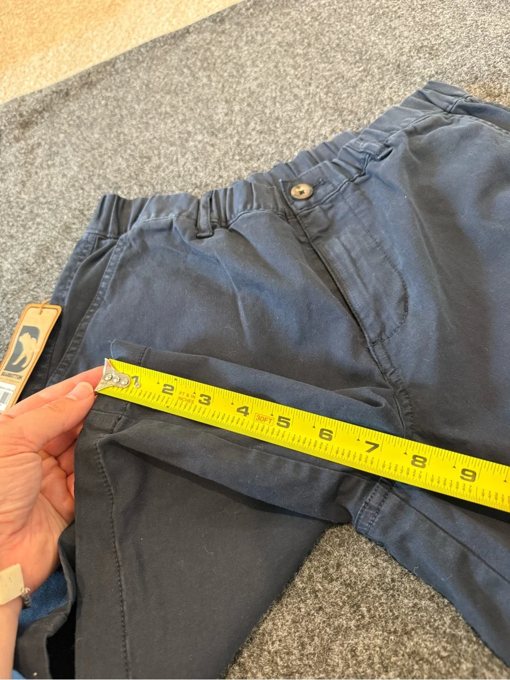 Bear Bottom Clothing Shorts Men’s Khaki Black Stretch 7 Inseam Chino Preppy M